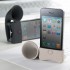 Bone Horn Silikone Stand / Højtaler til iPhone 4 - Sort